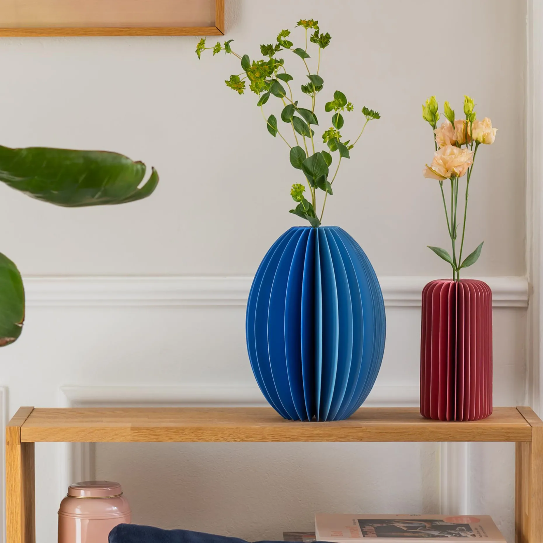 Papiervase 'Yuki' blue
