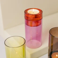 Windlicht 'Lys' pink