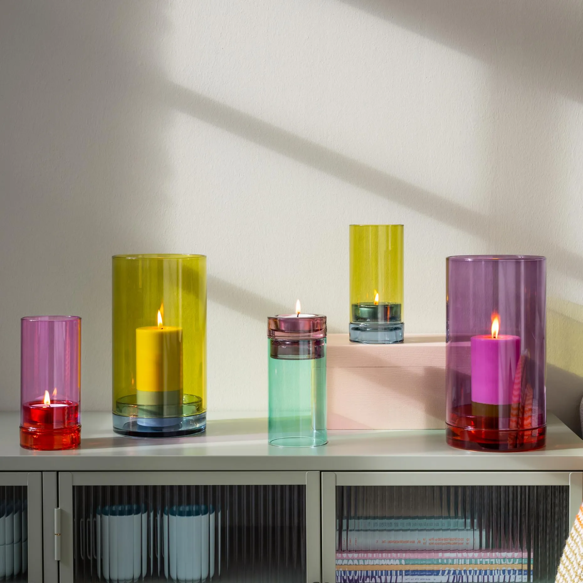 Windlicht 'Lys' pink